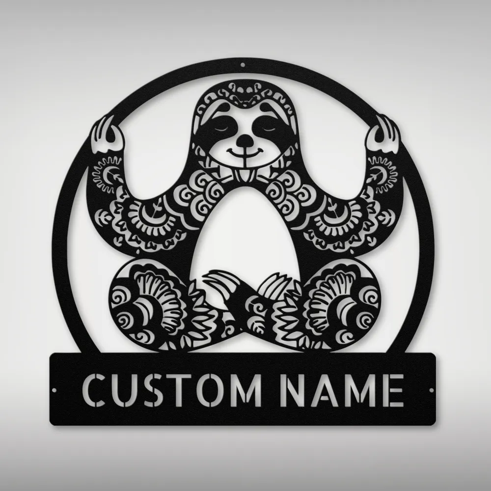 Personalized Sloth Metal Sign